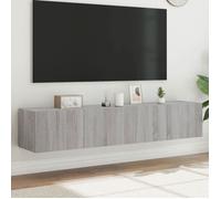 Meilleures Armoire HiFi suspendus | Meubles TV muraux et lumières LED 2pcs | - sonoma gris - 80x35x31cm SSD41580437