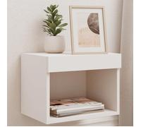 Meilleures Armoire HiFi suspendus | Tables de chevet murales avec lumières LED 2 pcs | blanc SSD65578703