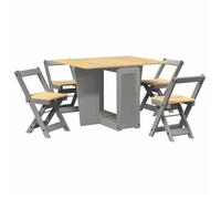 Meilleures Ensemble à manger papillon - cinq pièces - Jeu de TABLE A MANGER + 4 CHAISES - Corona pliable gris bois pin SSDC6007093