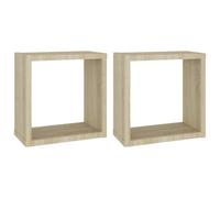 Meilleures Étagères cube murales - Meuble étagère d'exposition - 2 pcs chêne sonoma 30x15x30 cm SSDC8473838