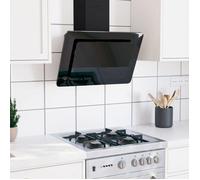Meilleures Hotte Aspirante-Hotte de Cuisine Hotte murale 60 cm Acier inoxydable et verre trempé Noir - shop27964571