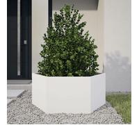 Meilleures Jardinière - SHOP - Pot de fleurs-Bac à fleurs blanc hexagone 104x90x45 cm acier SSD7131734
