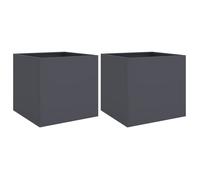 Meilleures Jardinière - SHOP - Pot de fleurs-Bac à fleurss 2 pcs anthracite 42x40x39 cm acier SSD3787925