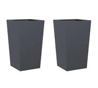 Meilleures Jardinière - SHOP - Pot de fleurs-Bac à fleurss 2 pcs anthracite 45x45x75 cm acier SSD9900204