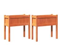 Meilleures Jardinière - SHOP - Pot de fleurs-Bac à fleurss 2 pcs - avec pieds cire marron bois de pin massif SSD4920892