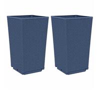 Meilleures Jardinière - SHOP - Pot de fleurs-Bac à fleurss 2 pcs bleu gris 32,5x32,5x57 cm PP SSD4342376
