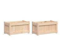 Meilleures Jardinière - SHOP - Pot de fleurs-Bac à fleurss 2 pcs bois de pin massif SSD9427113
