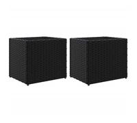 Meilleures Jardinière - SHOP - Pot de fleurs-Bac à fleurss 2 pcs noir 36x30x32 cm résine tressée SSD4157943