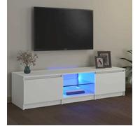 Meilleures Meuble TV avec lumières LED blanc 140x40x35,5cm SSD60748179