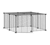 Meilleures Poulailler-Enclos-Cage animaux - de compagnie à 12 panneaux et porte Noir 35x35 cm SSD4539214