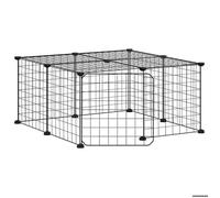 Meilleures Poulailler-Enclos-Cage animaux - de compagnie à 12 panneaux et porte Noir 35x35 cm SSD5256575
