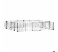 Meilleures Poulailler-Enclos-Cage animaux - de compagnie à 20 panneaux et porte Noir 35x35 cm SSD8322246