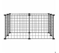 Meilleures Poulailler-Enclos-Cage animaux - de compagnie à 8 panneaux Noir 35x35 cm Acier SSD8288313