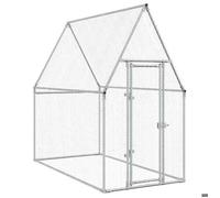 Meilleures Poulailler-Enclos-Cage pour poules - argenté 200x100x190 cm - acier galvanisé SSD2328169