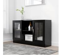 Meilleures Ventes Armoire Salon-Meuble Commode à vitrine,Noir 120x30,5x70cm,Aggloméré ®318h76