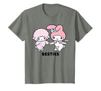 Meilleurs Amis de Sanrio My Melody Meilleurs Amis T-Shirt, Enfant, Vert Kaki chiné, 12 Ans