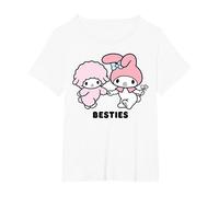 Meilleurs Amis de Sanrio My Melody Meilleurs Amis T-Shirt, Femme Grandes Tailles, Blanc, 3X