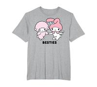 Meilleurs Amis de Sanrio My Melody Meilleurs Amis T-Shirt, Homme Grandes Tailles, Gris Chiné, 2X Tall