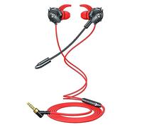 Meilleurs Gaming Casque de Jeu avec Double Microphone détachable écouteurs filaires antibruit avec Prise 3.5MM pour Les Jeux Mobiles Gamer Pro (Black, One Size)