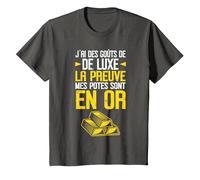 Meilleurs Potes | Goûts de Luxe | Cadeau Amitié Surprise T-Shirt, Enfant, Asphalte, 6 Ans