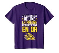 Meilleurs Potes | Goûts de Luxe | Cadeau Amitié Surprise T-Shirt, Enfant, Violet, 6 Ans