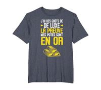 Meilleurs Potes | Goûts de Luxe | Cadeau Amitié Surprise T-Shirt, Homme Grandes Tailles, Bleu Chiné, 5X Tall