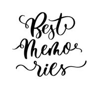 meilleurs souvenirs lettrage typographie slogan impression créative design original Décorations murales en vinyle 42x48.2cm Multicolore Noir
