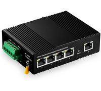 meimieshop-Binardat 5 Port Gigabit Din Rail Industrial Ethernet Switch,4 Ports And 1 Uplink 10/100/1000Mbps,Fanless Wall Mount,With One Power Supply¿