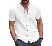 MEIMIYI Chemise Blanche Chemise Homme Chemise Ville Blanche Chemise Homme Oversize Vêtements Jour Hommes Courtes Hommes Batik Chemise Casual Hommes B-White M
