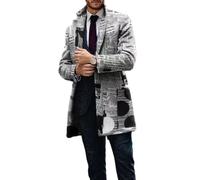 MEIMIYI Manteau Homme Manteau All-Match Classique Beau Veste Transition Homme Lâche Mode Trend Veste À Manches Longues Homme Rétro Affaire Slim Fit Veste D’Extérieur Pour Homme FF-06 L