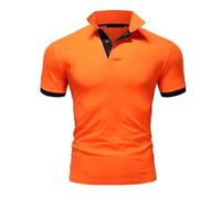 MEIMIYI Polo Shirt Manches Courtes Hommes Polo D'Été Polo Shirt Hommes Polo Shirt Hommes Manches Courtes Polo Shirt Hommes Caractéristiques Polo Shirt Hommes Stretch Manches Courtes I-Orange M
