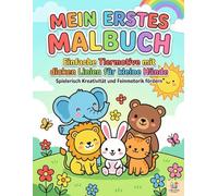 Mein erstes Malbuch ab 1 Jahr: Einfache Motive mit dicken Linien zum Kritzeln und Ausmalen | Großes erstes Malbuch für kleine Hände