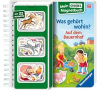 Mon grand livre magnétique – Qui va où ? À la ferme – Avec 22 aimants – Ravensburger