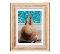 Mein Landhaus Bois Véritable Vintage Cadre Photo Toskana Dans Rustique Shabby-Chic Regardez (Blanc/Braun), Traditionnel Châssis en Bois Style - Naturel Finement - Marron, 30x45 cm