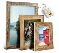 Mein Landhaus Cadre D'Image en Véritable Alt-Holz Style Vintage, Rustique - Fait Main Unique en Marron Foncé - Marron, 40 X 50 cm