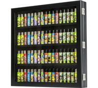 Mein Landhaus Vitrine de collection pour briquets tels que Clipper en noir pour 72 briquets - Design élégant en bois avec fenêtre en verre acrylique