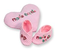mein-name , Chaussures souple pour bébé (garçon) rose Rosa