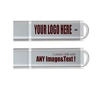 MEINAMI Clé USB Personnalisée Publicitaire 1 Go avec Logo, Texte 25 Pièces Argent