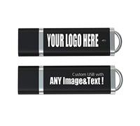 MEINAMI Clé USB Personnalisée Publicitaire 4 Go avec Logo, Texte 25 Pièces Noir