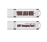 MEINAMI Clé USB Personnalisée Publicitaire 512 Mo avec Logo, Texte 25 Pièces Blanc