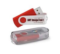 MEINAMI Lot de 25 Clé USB Personnalisée 1 GO Flash Drive USB avec Votre Logo USB 2.0 - Rouge