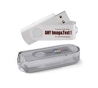 MEINAMI Lot de 25 Clé USB Personnalisée 2 GO Flash Drive USB avec Votre Logo USB 2.0 - Blanc