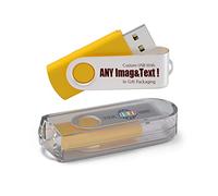 MEINAMI Lot de 25 Clé USB Personnalisée 2 GO Flash Drive USB avec Votre Logo USB 2.0 - Jaune