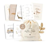 MeinBaby123® Cartes « Votre première année » (beige boho)
