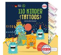 MeinBaby123 Lot de 550 tatouages pour enfants - Doux pour la peau - Avec motif de monstres - À coller - Végétalien et fabriqué en Allemagne - 5 monstres