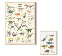 MeinBaby123® Poster dinosaure pour chambre d'enfant double face,Poster dinosaure DIN A2,Dino Décoration pour chambre d'enfant,Poster mural Premium (Dino Poster double face V2)