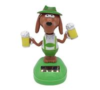 Meindin Figurines dansantes à énergie Solaire pour Tableau de Bord de Voiture - Décoration Solaire - Chien oscillant avec bière, décoration de Voiture à énergie Solaire