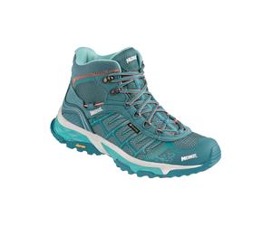 Meindl - Chaussures randonnée journée en GORE-TEX - Finale Lady Mid GTX Emerald Green/Orange pour Femme - Taille 37,5 - Bleu Bleu 37,5