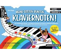 Meine ersten bunten Klaviernoten! Die beliebtesten Kinder- & Weihnachtslieder für Klavier, Keyboard & Melodica (inkl. Tastenaufkleber, QR-Codes & Download). Frühförderung. Anfänger. Piano.