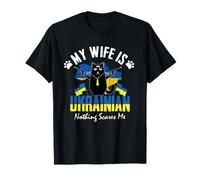 Meine Frau ist ukrainienne Ukraine Funny Cat UKR Pride T-Shirt